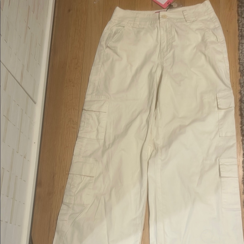 Edikted Cream Cargo Pants